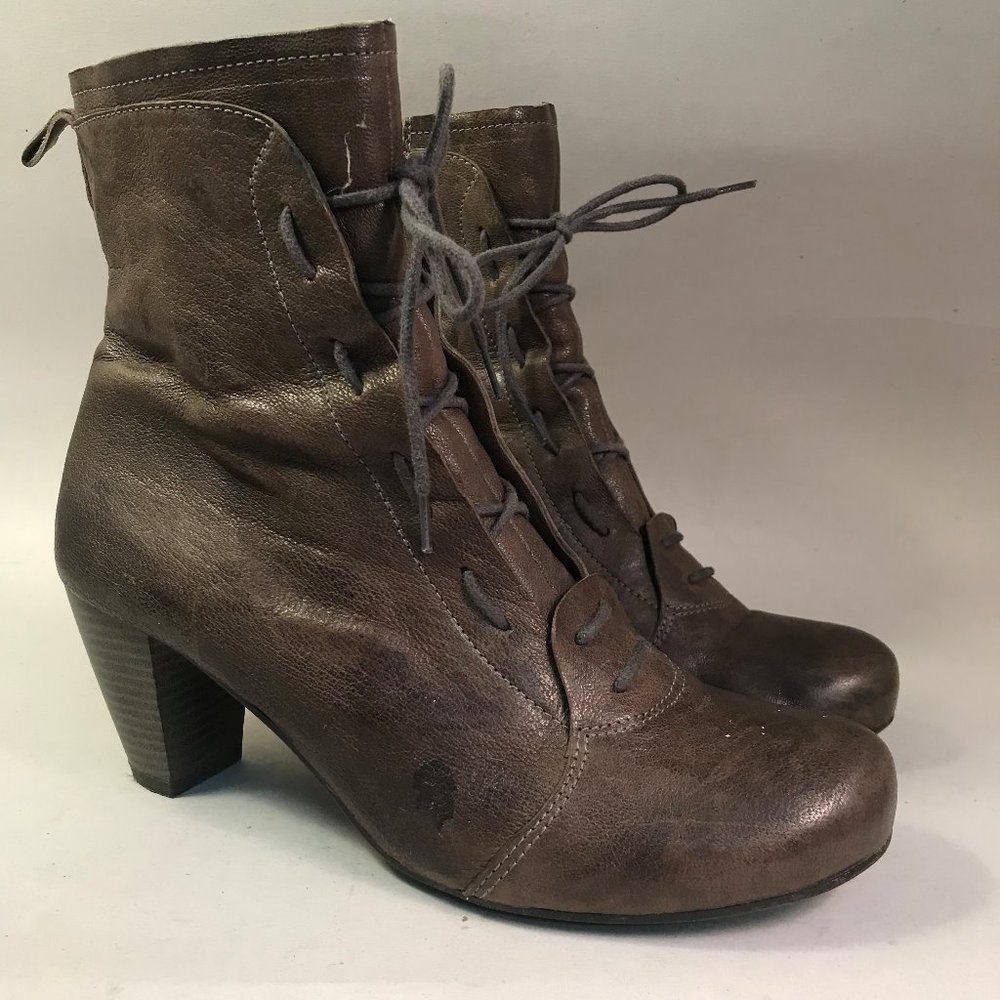 Brako Spain Eco Friendly Lace Leather Boot Bootie